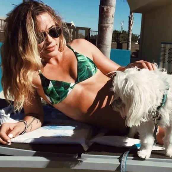 NEW Stone Fox Swim Isla Banana Leaf Triangle Bikini Top - Picture 3 of 9